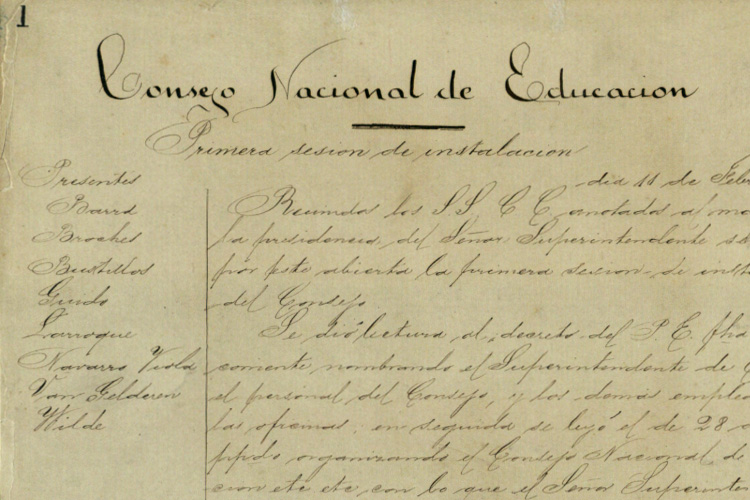 Primer Acta Consejo Nacional de Educación